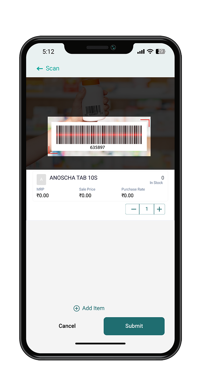 mobile App Barcode billing