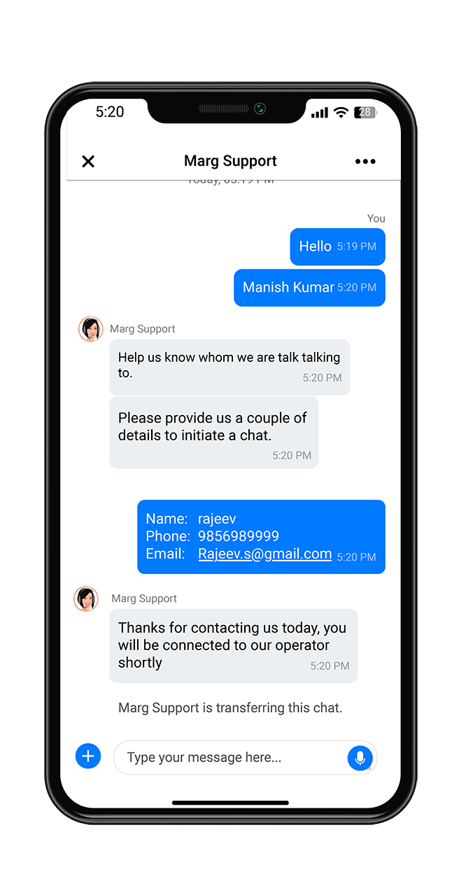 Mobile App chat Support