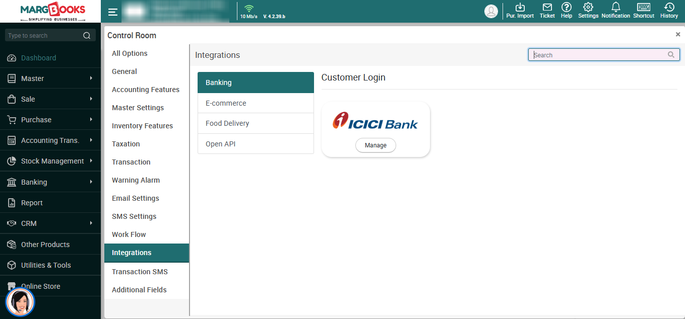 ICICI Bank Integration Option
